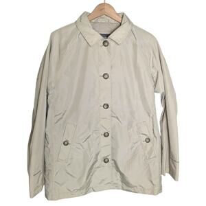 Eddie Bauer WeatherEdge Beige Nylon Rain Trench Coat Women S Outdoors Waterproof